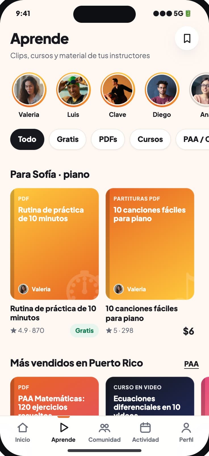 Material and courses