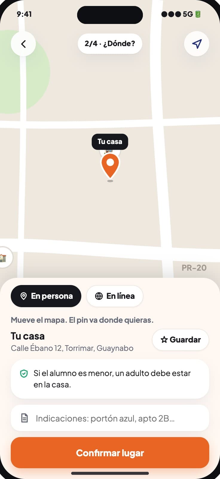 Requesting a class with the pin on the map